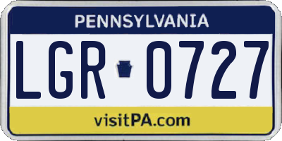 PA license plate LGR0727