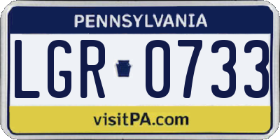 PA license plate LGR0733