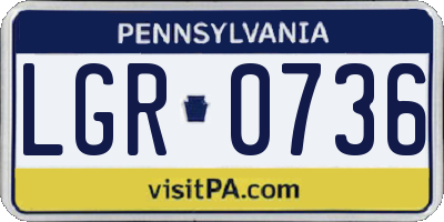 PA license plate LGR0736