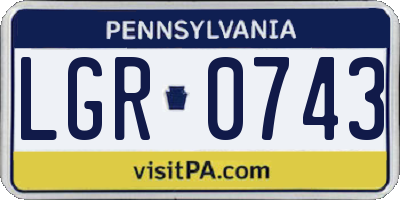 PA license plate LGR0743