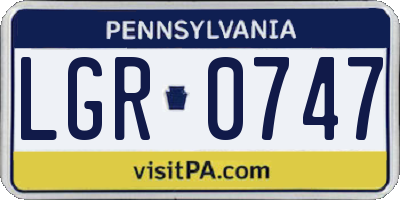PA license plate LGR0747
