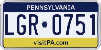 PA license plate LGR0751