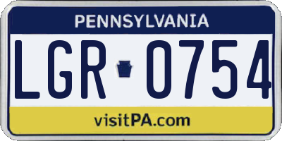 PA license plate LGR0754