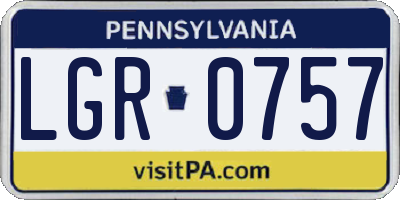 PA license plate LGR0757