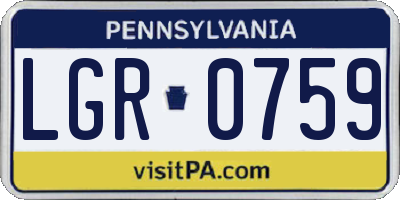 PA license plate LGR0759
