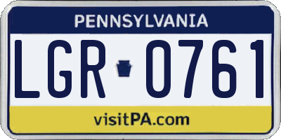 PA license plate LGR0761