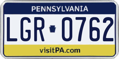 PA license plate LGR0762