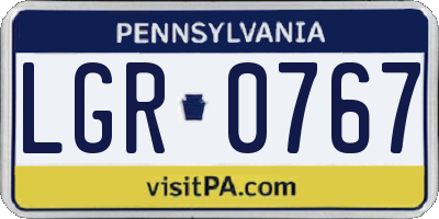 PA license plate LGR0767