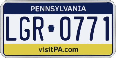 PA license plate LGR0771