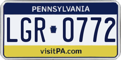PA license plate LGR0772
