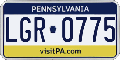 PA license plate LGR0775