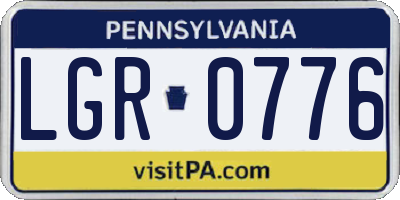 PA license plate LGR0776