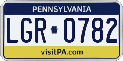 PA license plate LGR0782