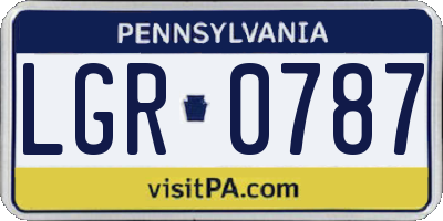 PA license plate LGR0787