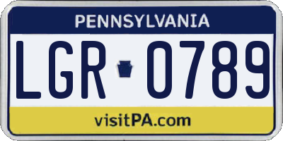PA license plate LGR0789