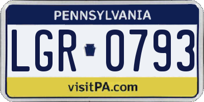 PA license plate LGR0793