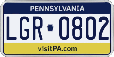 PA license plate LGR0802