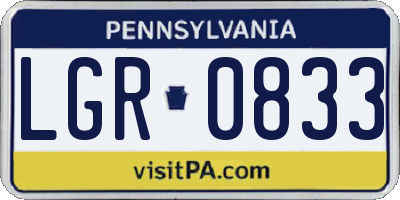 PA license plate LGR0833