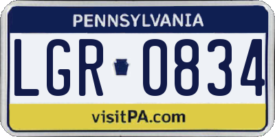 PA license plate LGR0834