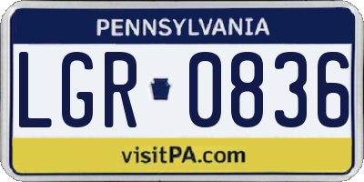 PA license plate LGR0836