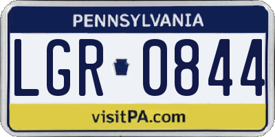 PA license plate LGR0844