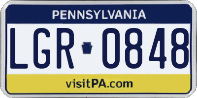PA license plate LGR0848