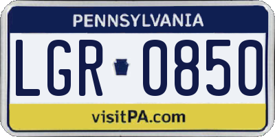 PA license plate LGR0850