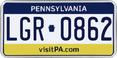 PA license plate LGR0862