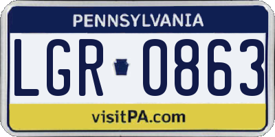 PA license plate LGR0863
