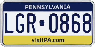 PA license plate LGR0868