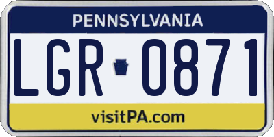 PA license plate LGR0871
