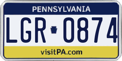 PA license plate LGR0874