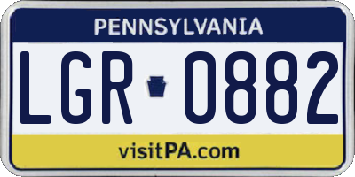 PA license plate LGR0882