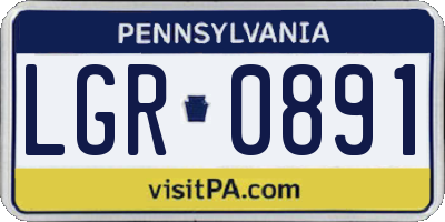PA license plate LGR0891