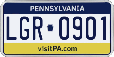 PA license plate LGR0901