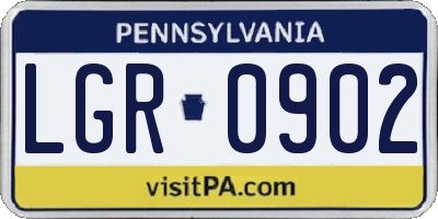 PA license plate LGR0902