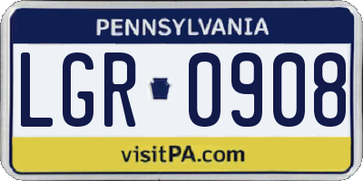 PA license plate LGR0908