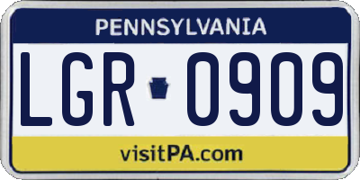 PA license plate LGR0909
