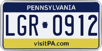 PA license plate LGR0912