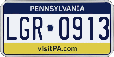 PA license plate LGR0913