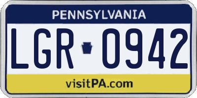 PA license plate LGR0942