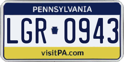 PA license plate LGR0943