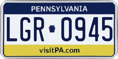PA license plate LGR0945