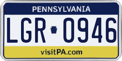 PA license plate LGR0946