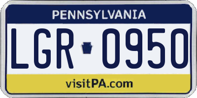 PA license plate LGR0950
