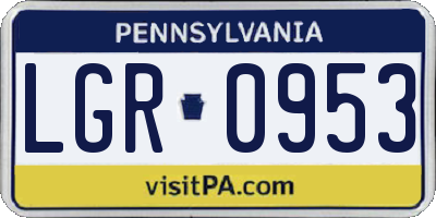 PA license plate LGR0953
