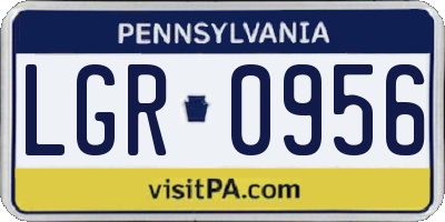 PA license plate LGR0956