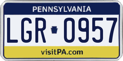 PA license plate LGR0957