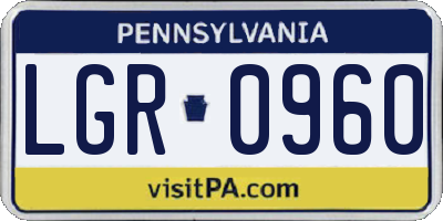 PA license plate LGR0960