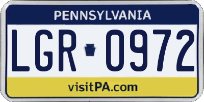 PA license plate LGR0972